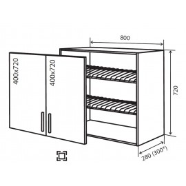 Модуль №9 Верх Сушка 800-720 кухня «FLAT» 